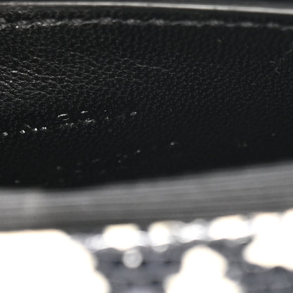 Saint Laurent Calfskin Snakeskin Embossed Classic Monogram Cassandre Clutch Beige Black 7 of 11