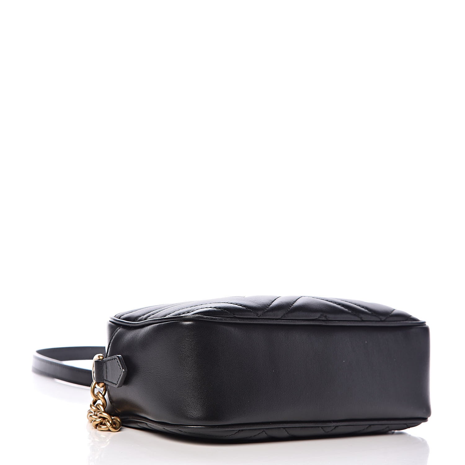 Gucci Calfskin Matelasse Small GG Marmont Chain Shoulder Bag Black 4 of 11