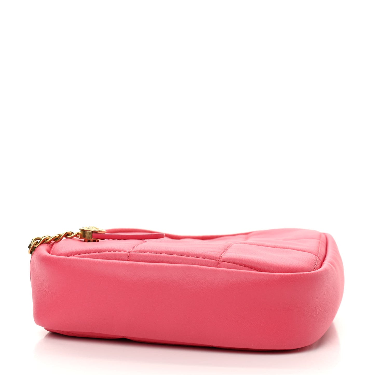 Lambskin Quilted Diamond Clutch With Chain Pink