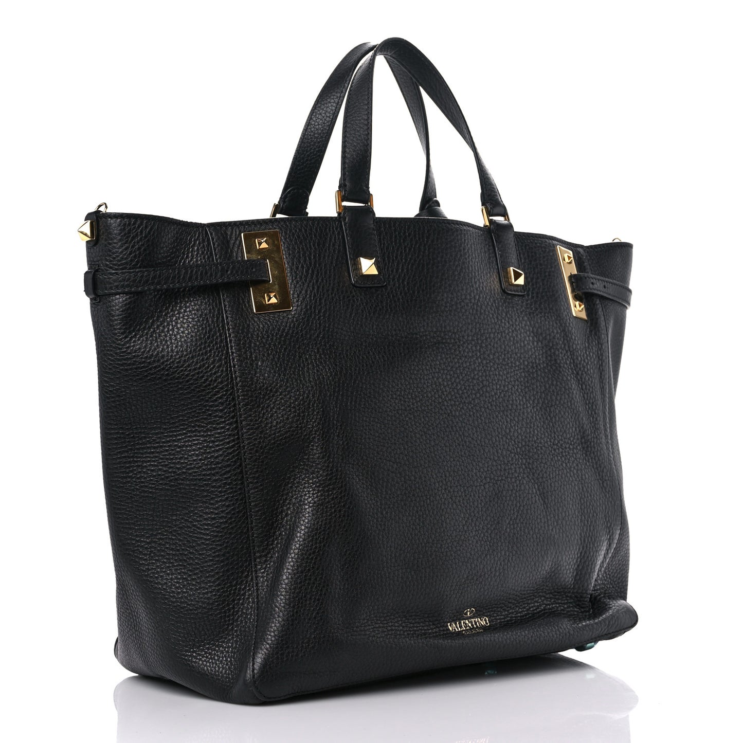 Grained Calfskin Jamaica Beaded My Rockstud Tote Black
