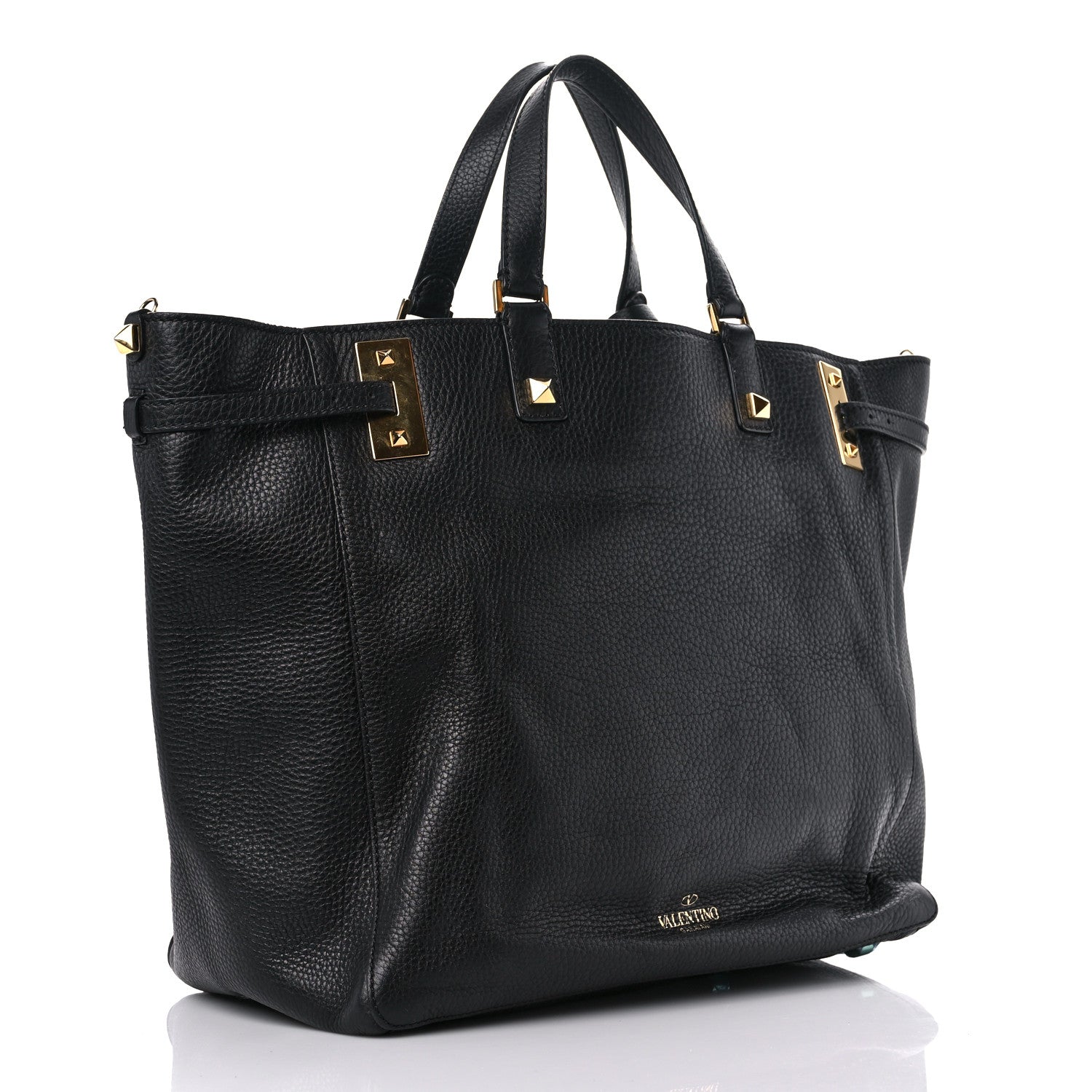 Valentino Garavani Grained Calfskin Jamaica Beaded My Rockstud Tote Black 3 of 17