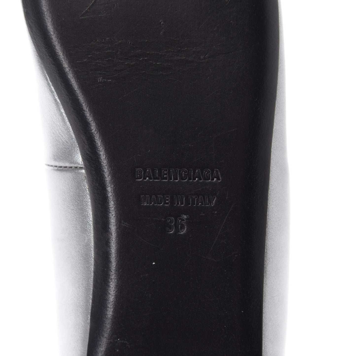 Metallic Calfskin BB Knife Pointy Toe Ballerina Flats 36 Silver Hardware