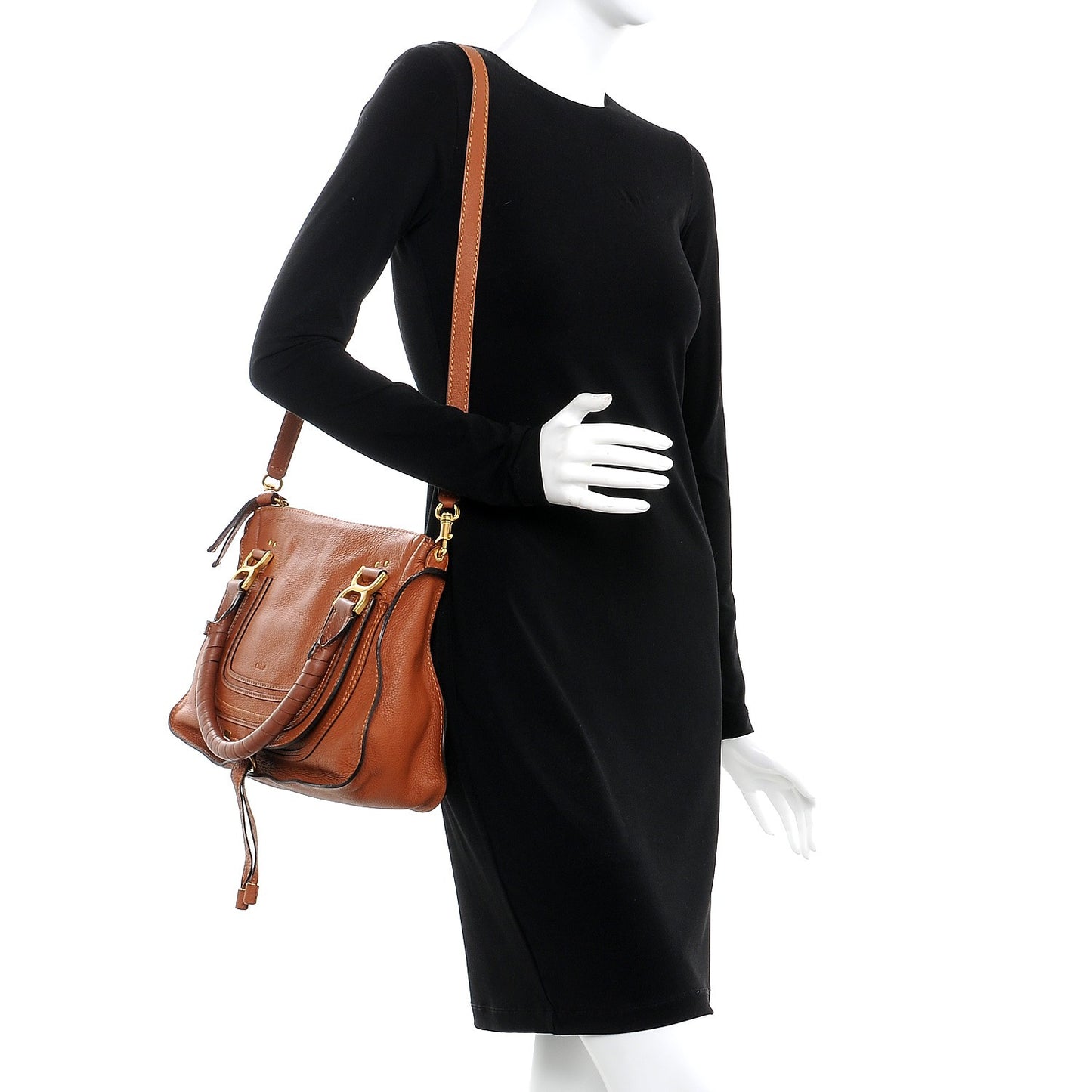 Calfskin Medium Marcie Satchel Tan