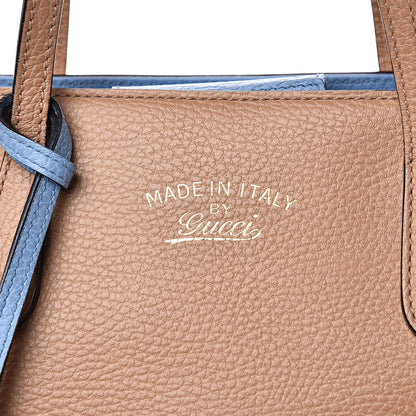 Gucci Dollar Calfskin Small Swing Tote Camelia Mineral Blue 9 of 14