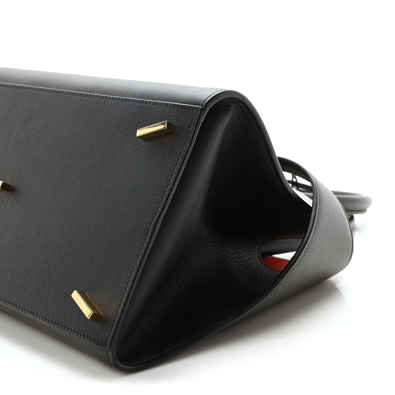 Salvatore Ferragamo Calfskin Small Hug Bag Black 10 of 10