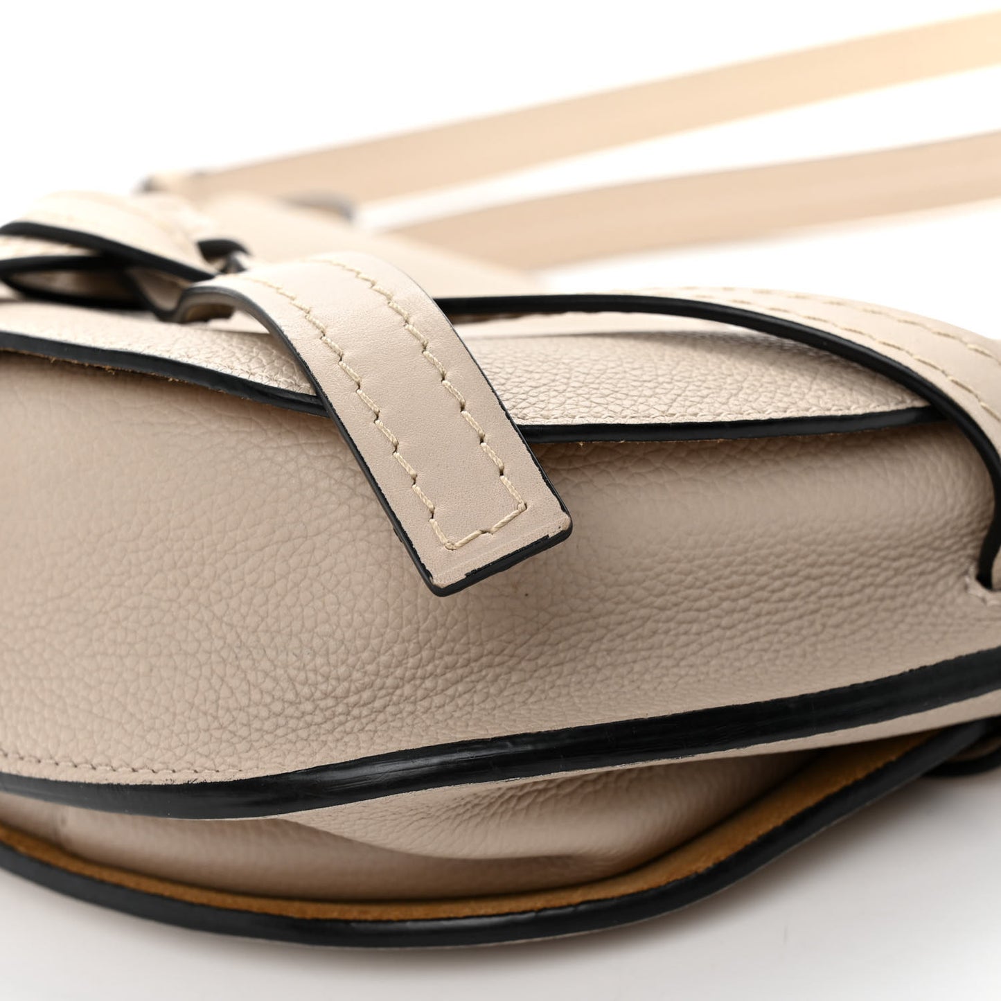 Grained Calfskin Gate Crossbody Bag Light Oat