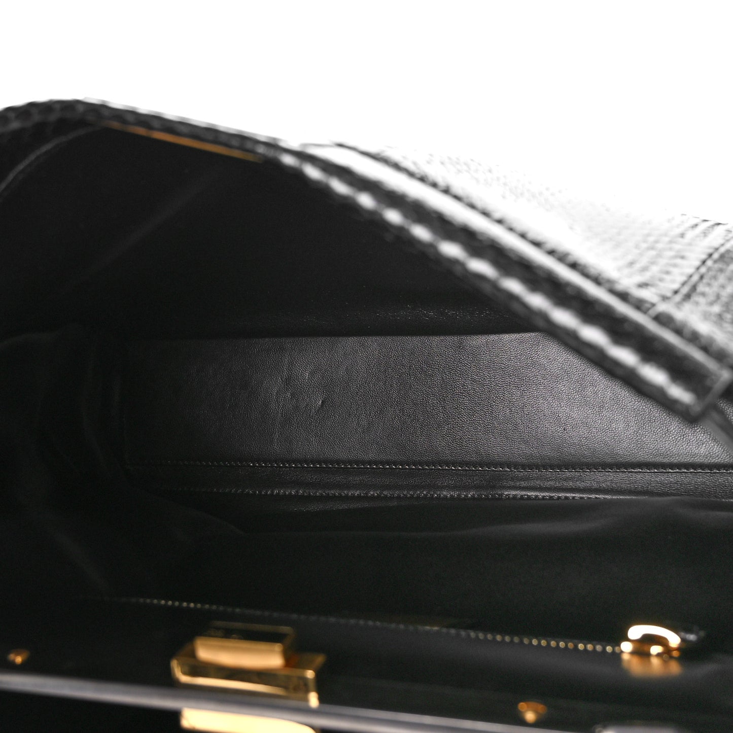 Snakeskin Large Peekaboo Iconic Satchel Black