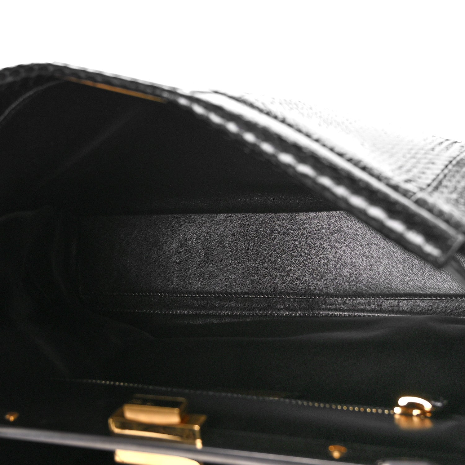 Fendi Snakeskin Large Peekaboo Iconic Satchel Black 5 of 10