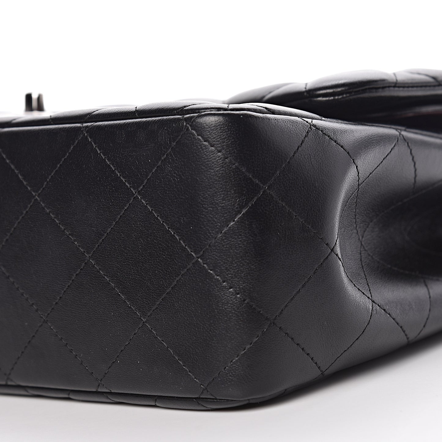 Lambskin Quilted Jumbo Double Flap Black