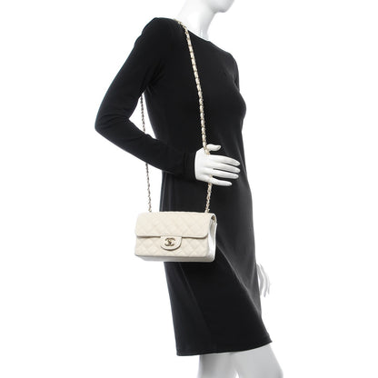 Chanel Caviar Quilted Mini Rectangular Flap White 2 of 8