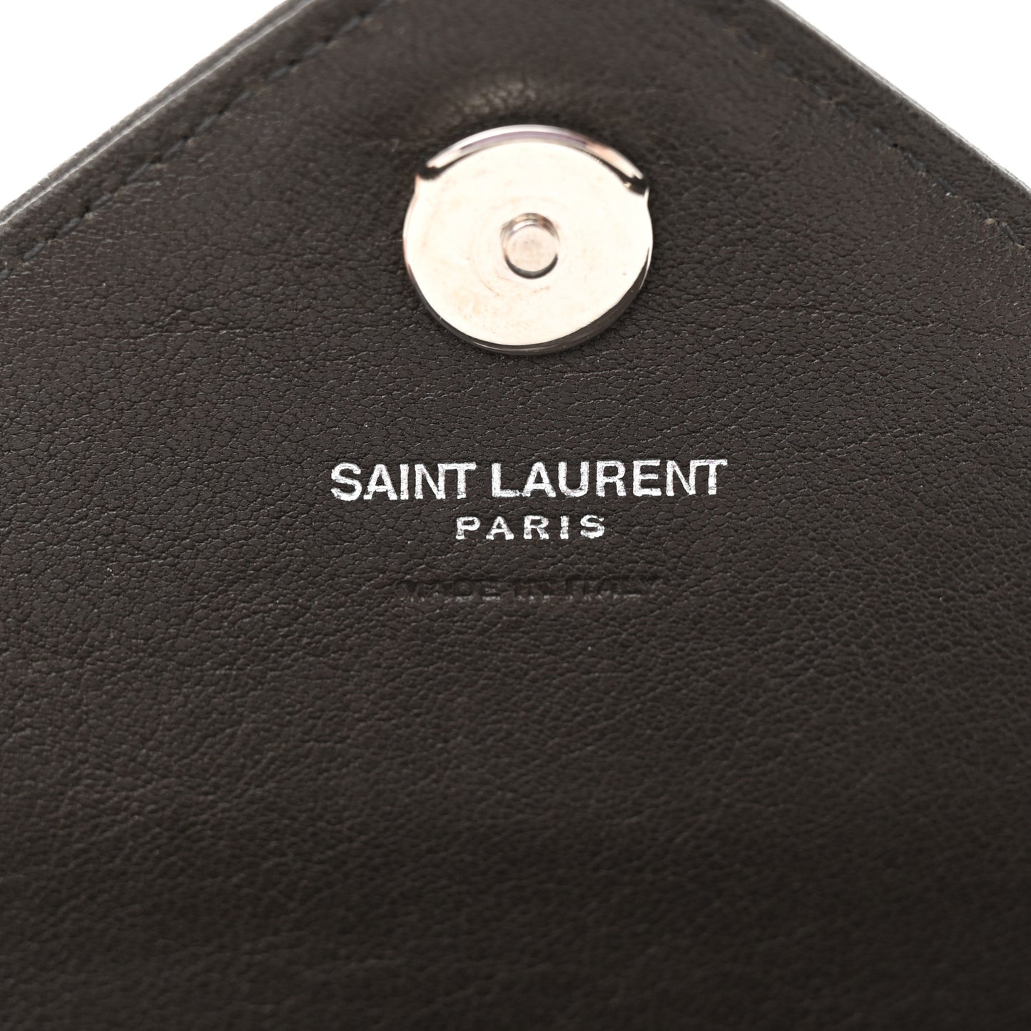 Sheepskin Matelasse Chevron Monogram College Chain Wallet Coal