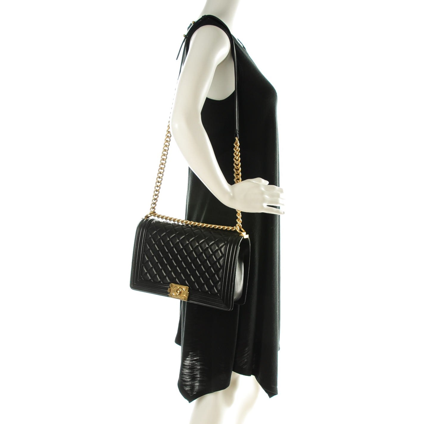 Chanel Lambskin Quilted New Medium Boy Flap Black 2 of 7