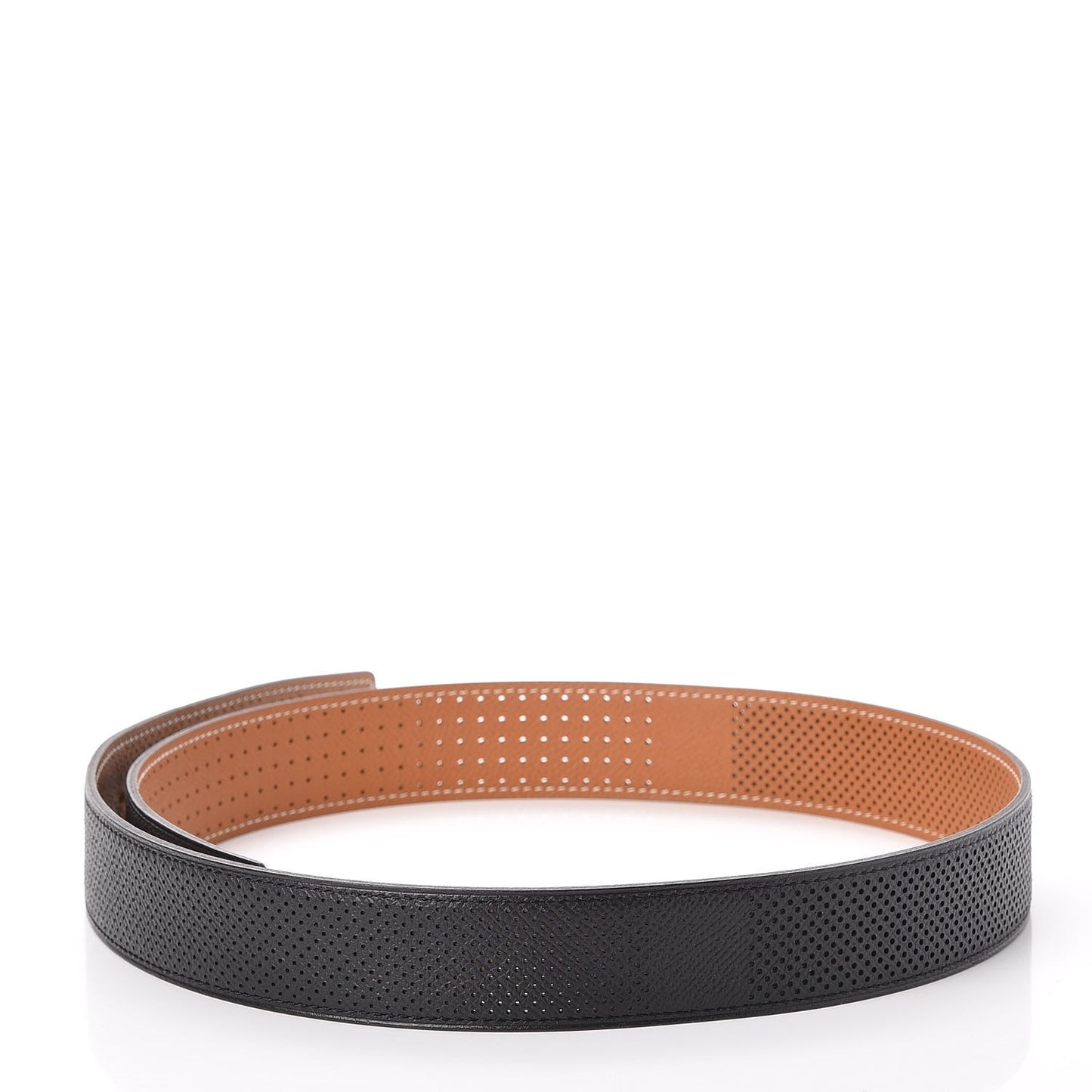 Epsom Perforated 32mm Belt Strap 80 Black Gold