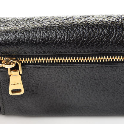 Miu Miu Goatskin Madras Flap Wallet Black 11 of 12