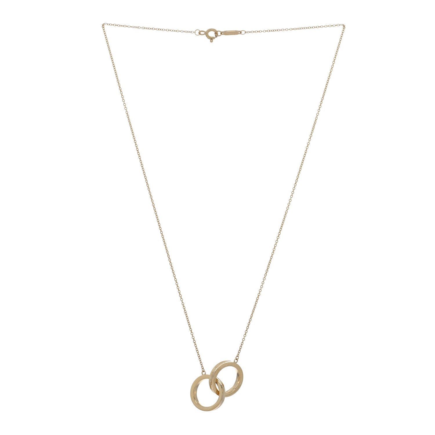 Tiffany 18K Yellow Gold 1837 Interlocking Circles Pendant Necklace 3 of 4