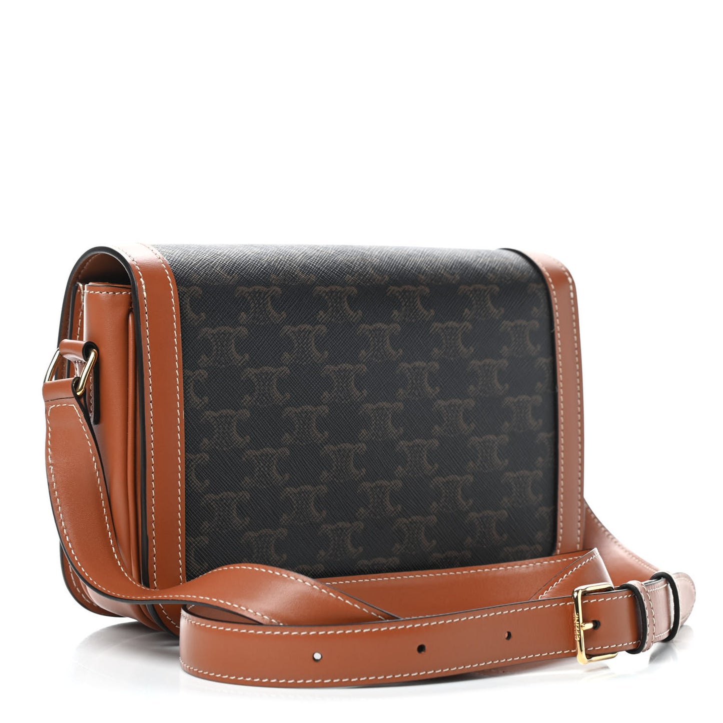 Triomphe Canvas Calfskin Medium Triomphe Bag Tan