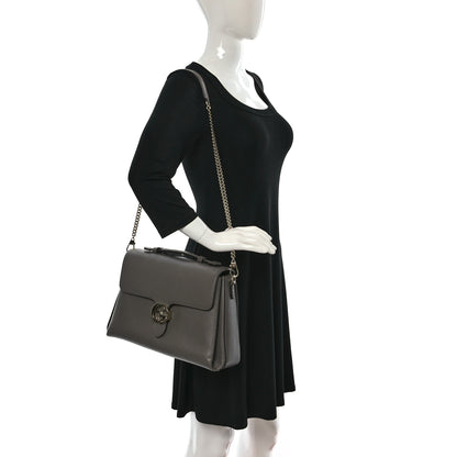 Gucci Dollar Calfskin Medium Interlocking G Top Handle Shoulder Bag Loess 2 of 10