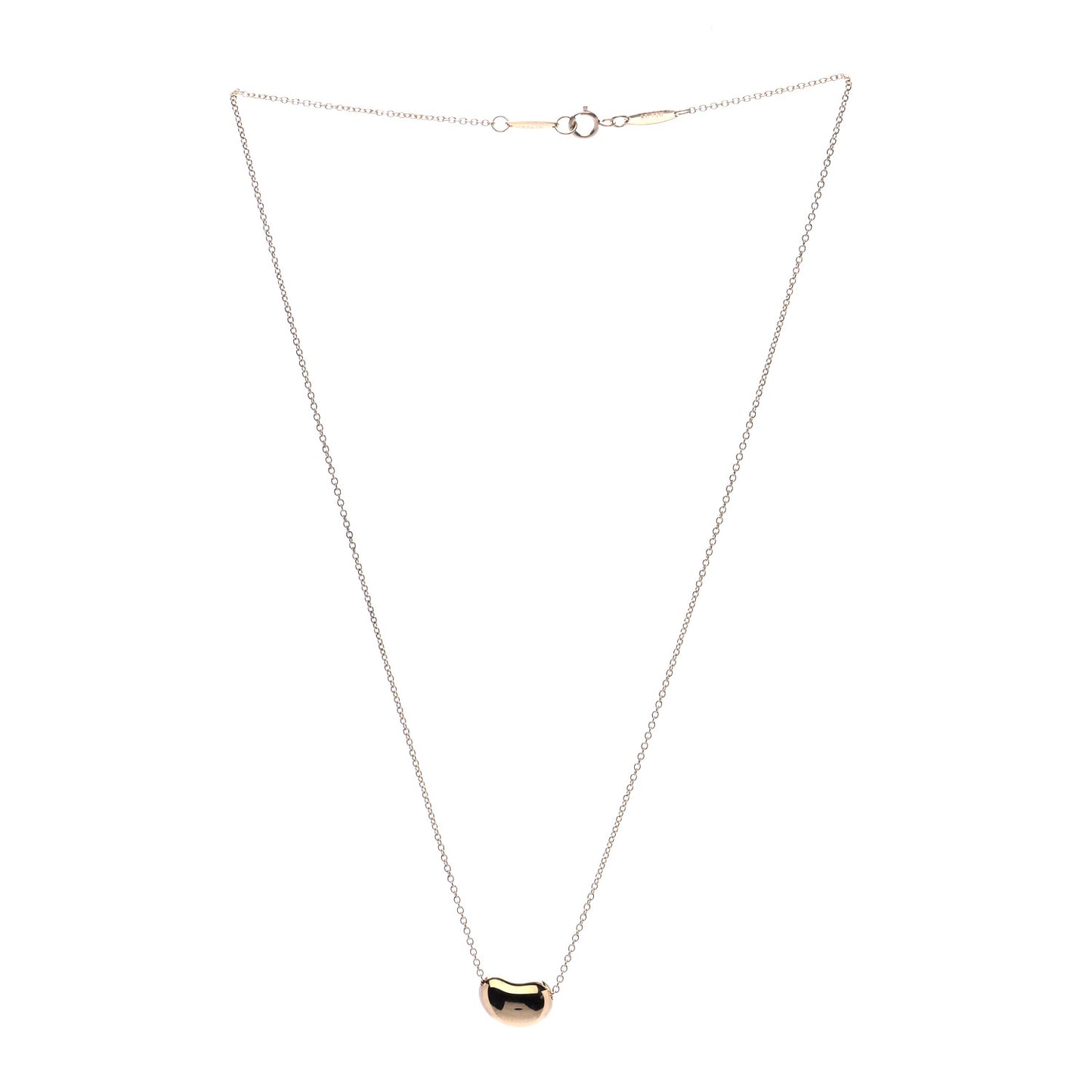 18K Yellow Gold 12mm Elsa Peretti Bean Pendant Necklace