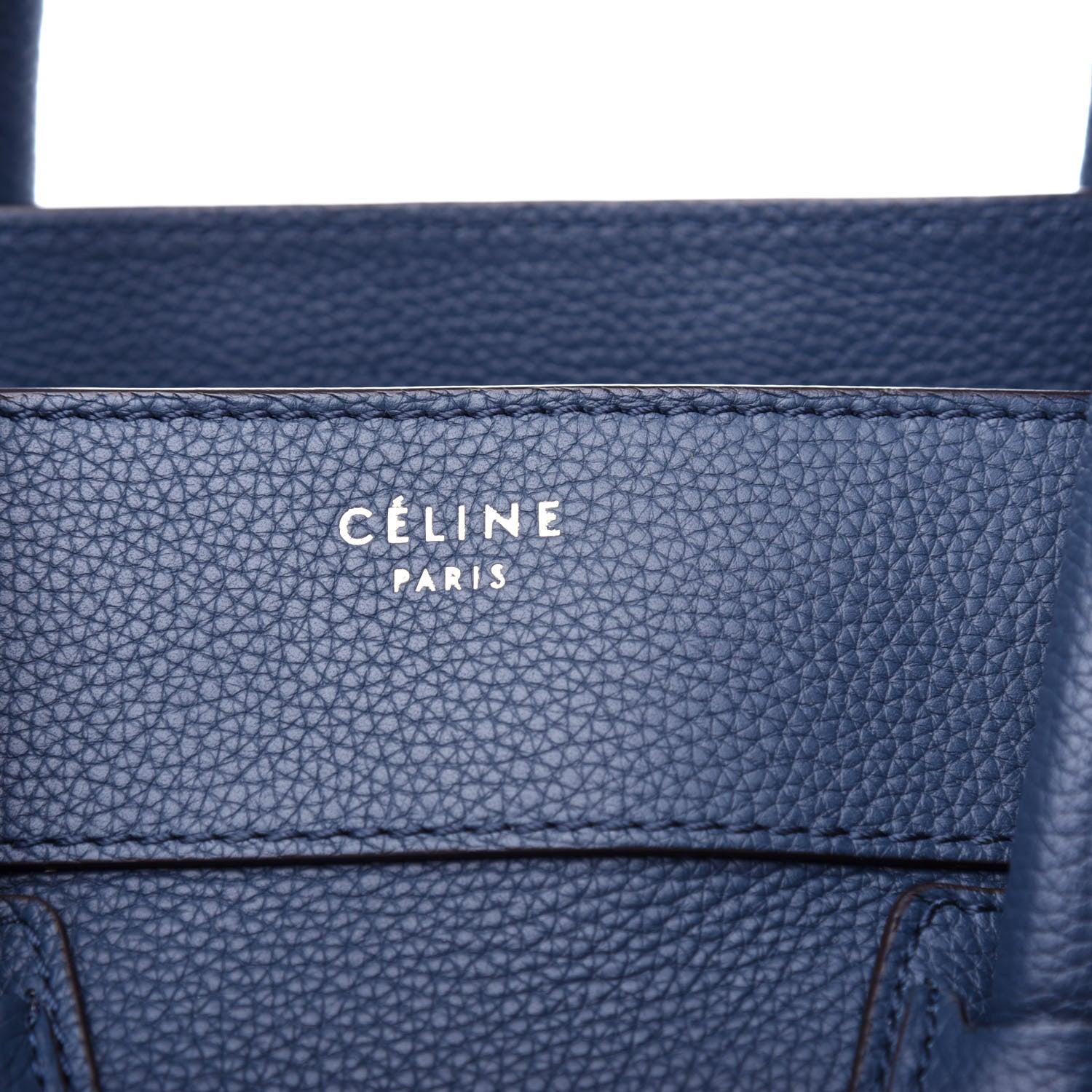 Celine Drummed Calfskin Mini Luggage Petrol 10 of 10