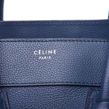 Celine Drummed Calfskin Mini Luggage Petrol 10 of 10