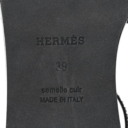 Hermes Calfskin Studded Santorini Sandals 39 Black 7 of 8