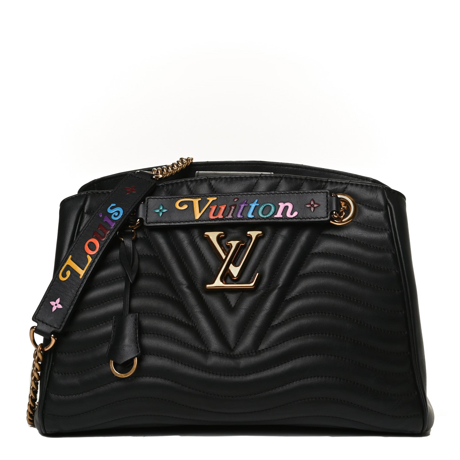 Louis Vuitton Calfskin New Wave Chain Tote Black 1 of 16
