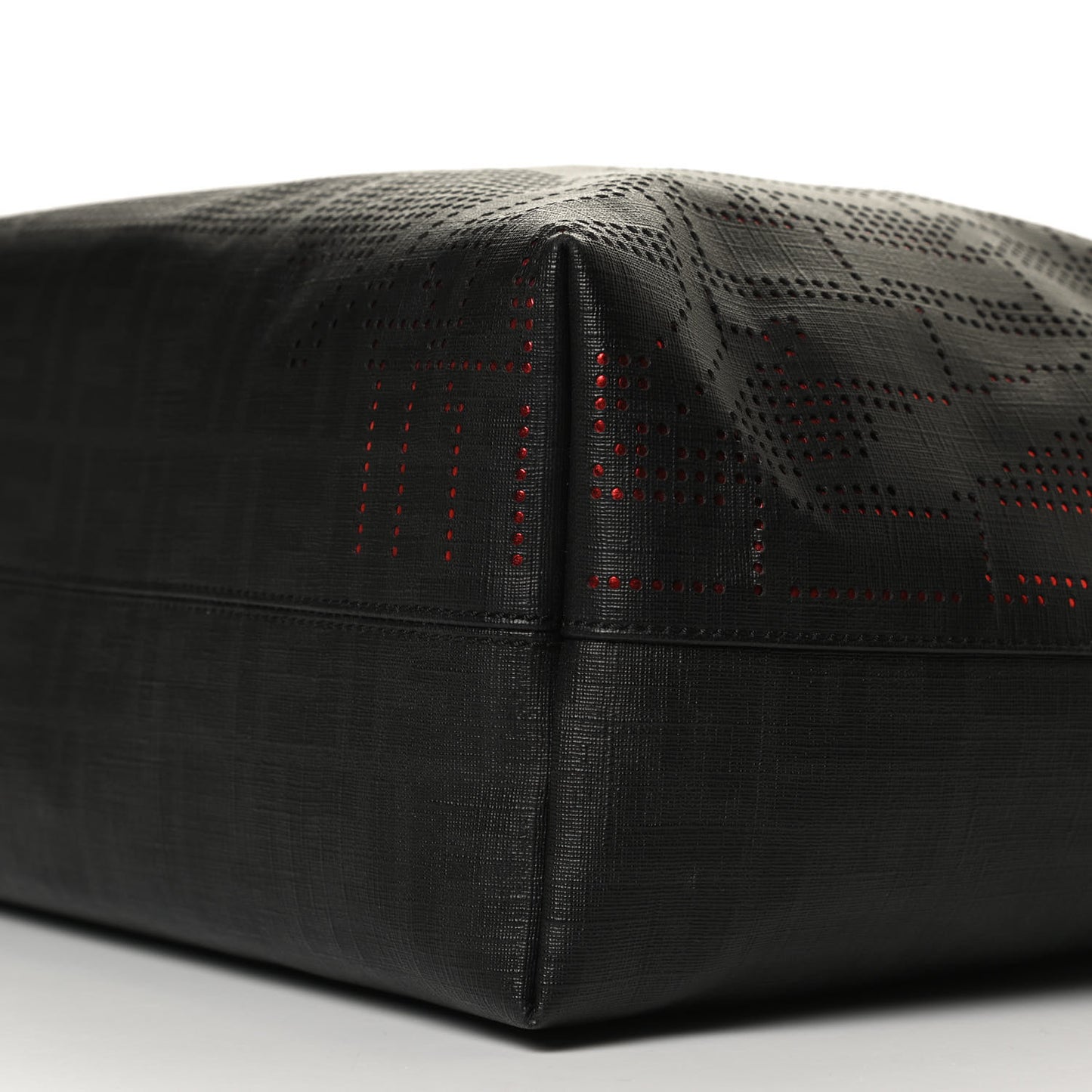 Zucca Lampo Studded Medium Roll Tote Black Rosso