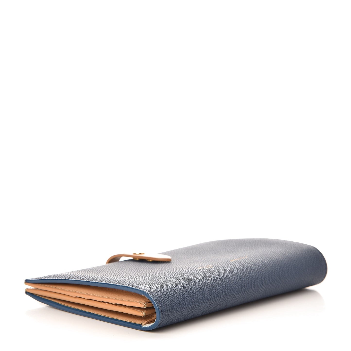 Grained Calfskin Medium Multifunction Strap Wallet Deep Sea