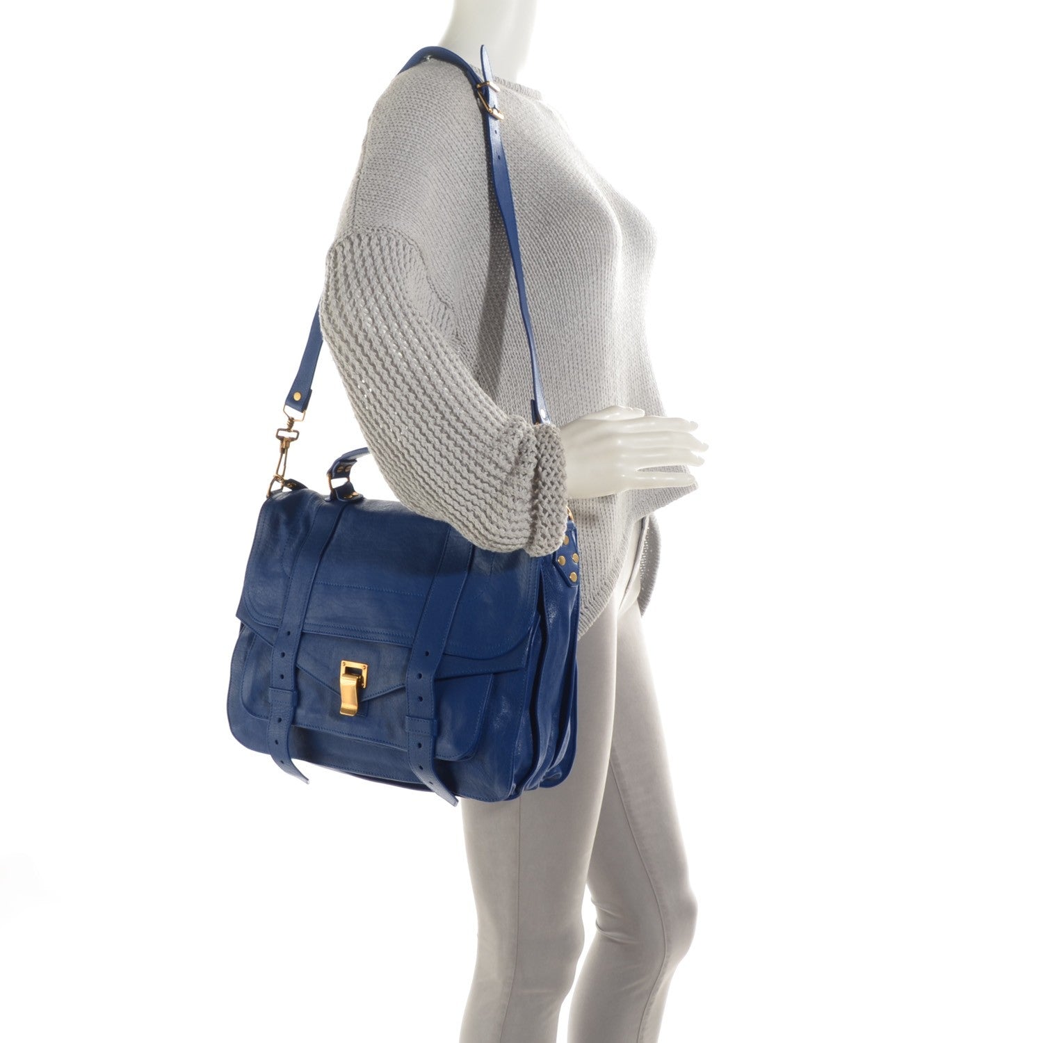 Proenza Schouler Lambskin Large PS1 Satchel Royal Blue 2 of 13