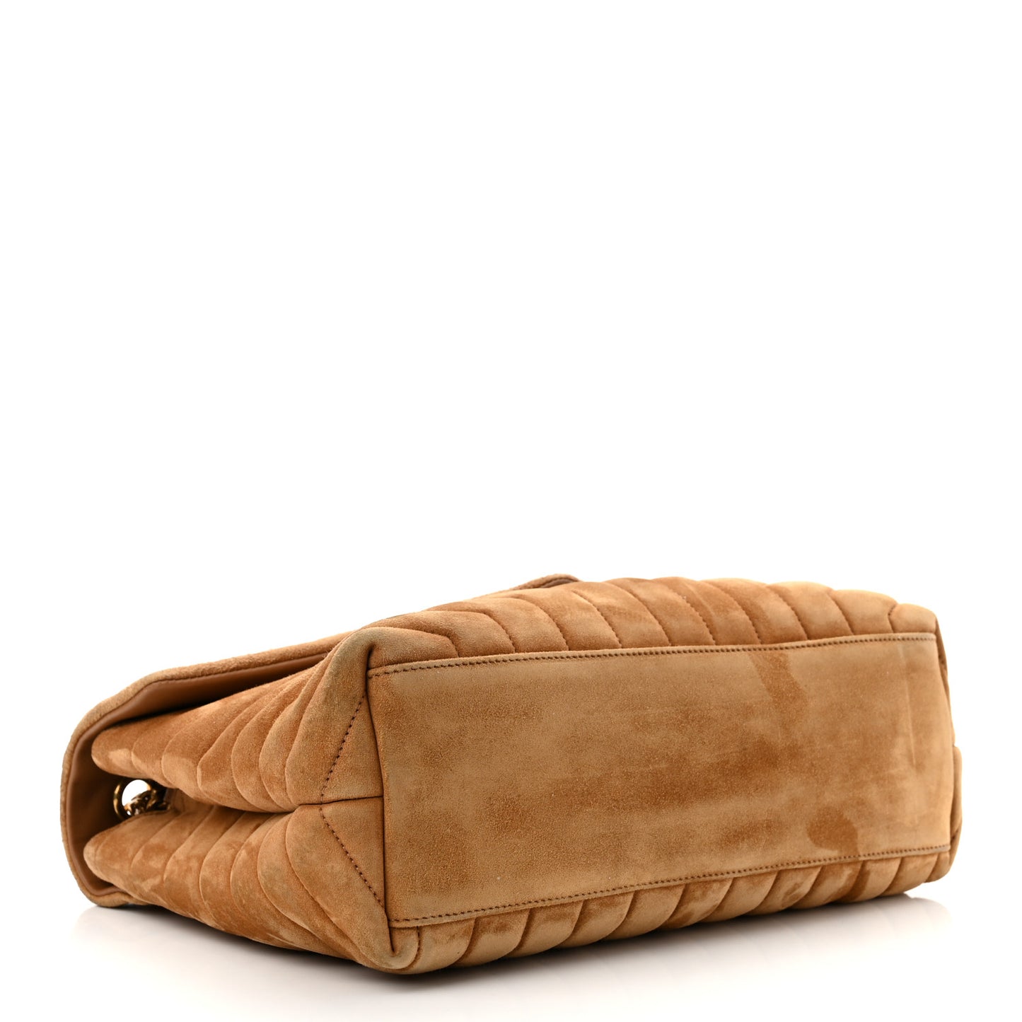 Suede Y Quilted Monogram Medium Loulou Chain Satchel Cinnamon