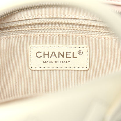 Chanel Calfskin Quilted Feather Weight Bowling Bag Ivory Light Pink 6 of 14