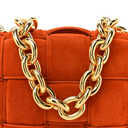 Bottega Veneta Suede Maxi Intrecciato Padded Chain Cassette Crossbody Bag Maple 8 of 13