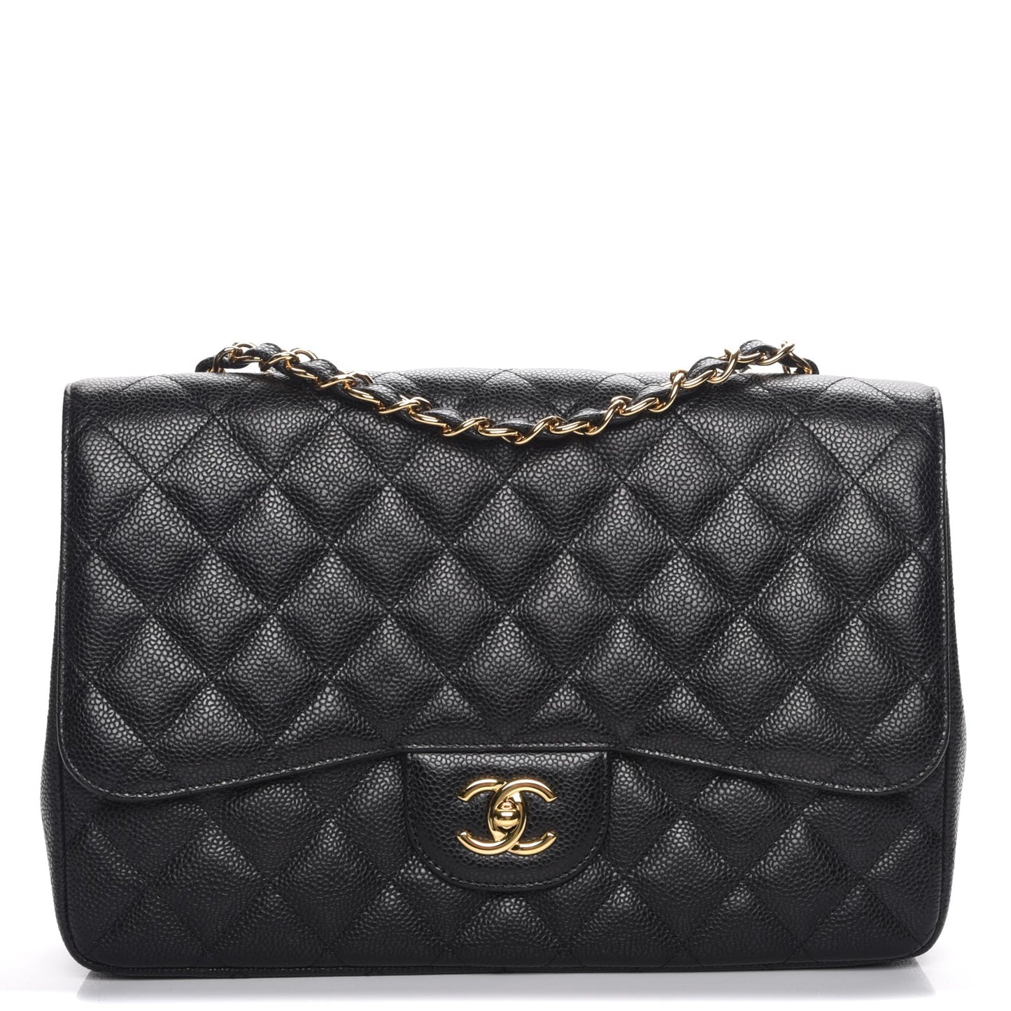 Caviar Quilted Jumbo Single Flap Black