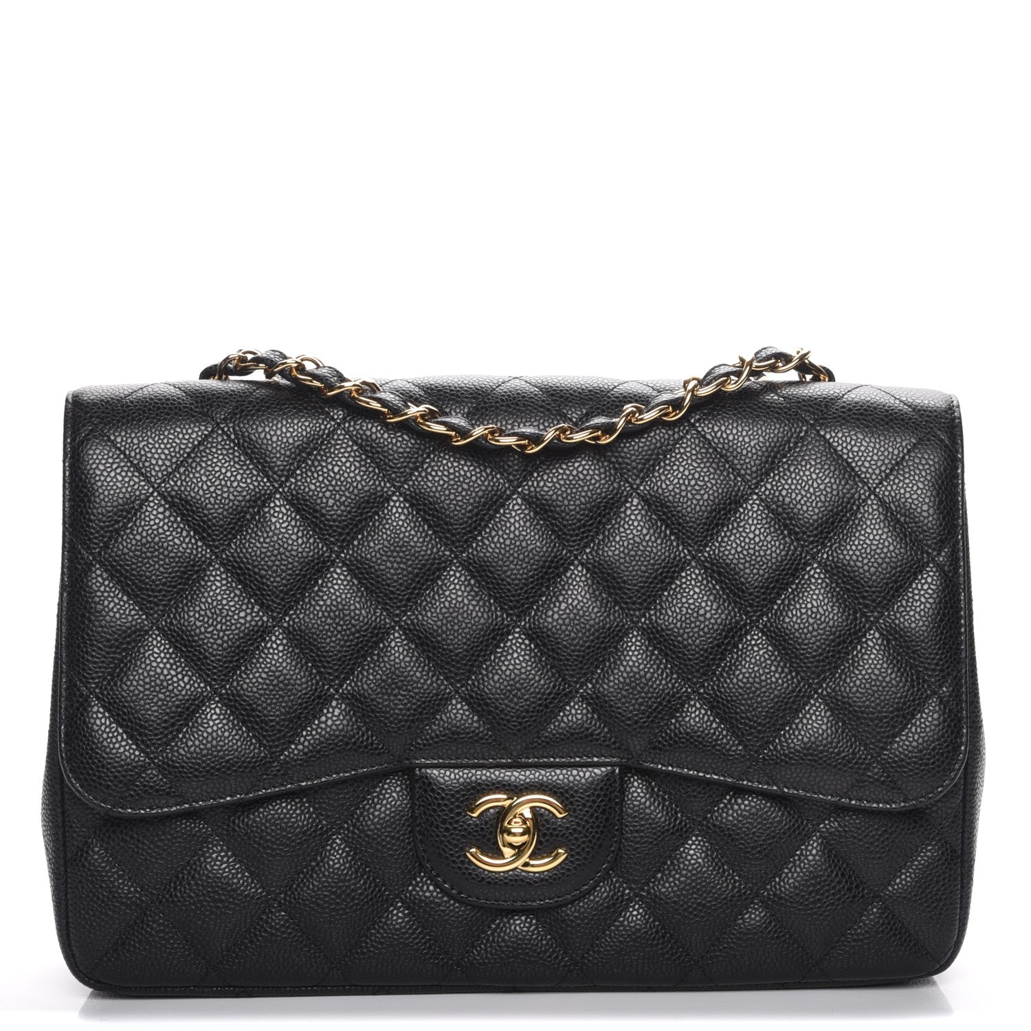Chanel Caviar Quilted Jumbo Single Flap Black 1 of 8