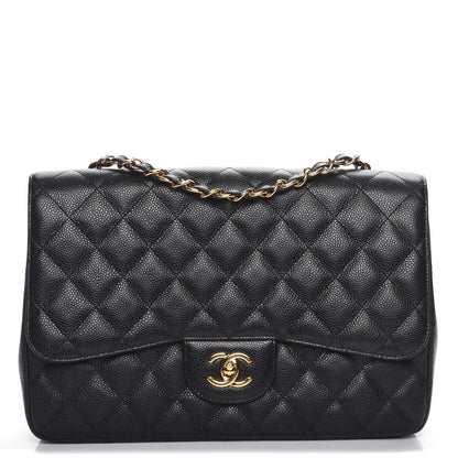 Chanel Caviar Quilted Jumbo Single Flap Black 1 of 8