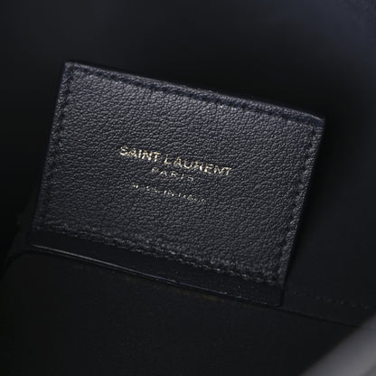 Saint Laurent Calfskin Medium Shopping Tote Deep Marine 7 of 11