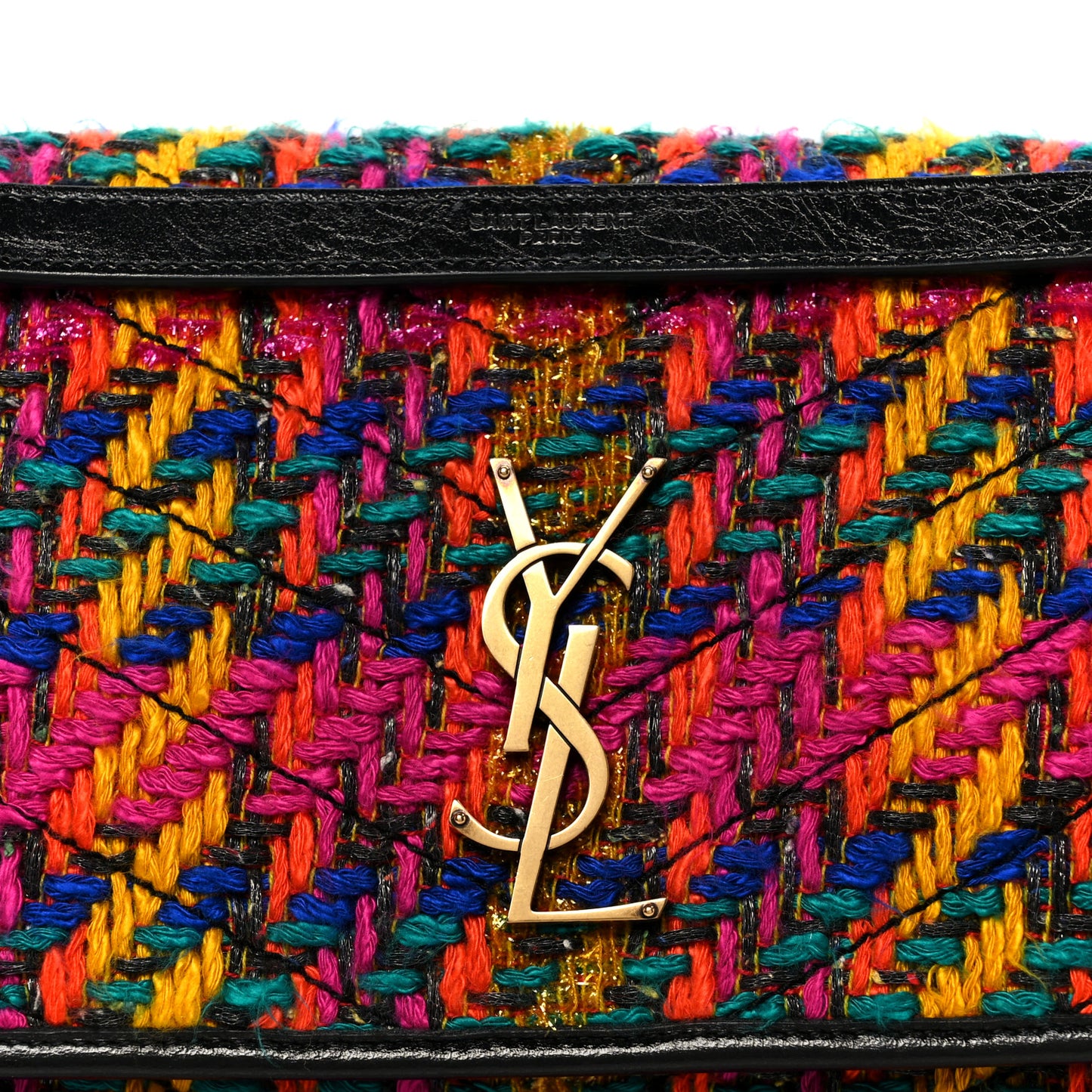 Tweed Calfskin Matelasse Monogram Medium Niki Chain Satchel Multicolor