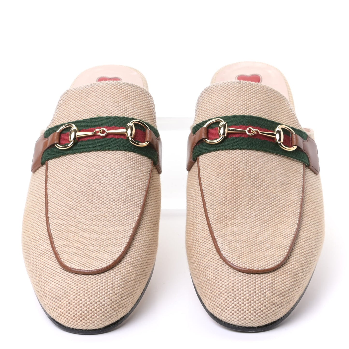 Canvas Vintage Charlotte Web Princetown Slippers 41 Sand Cuir