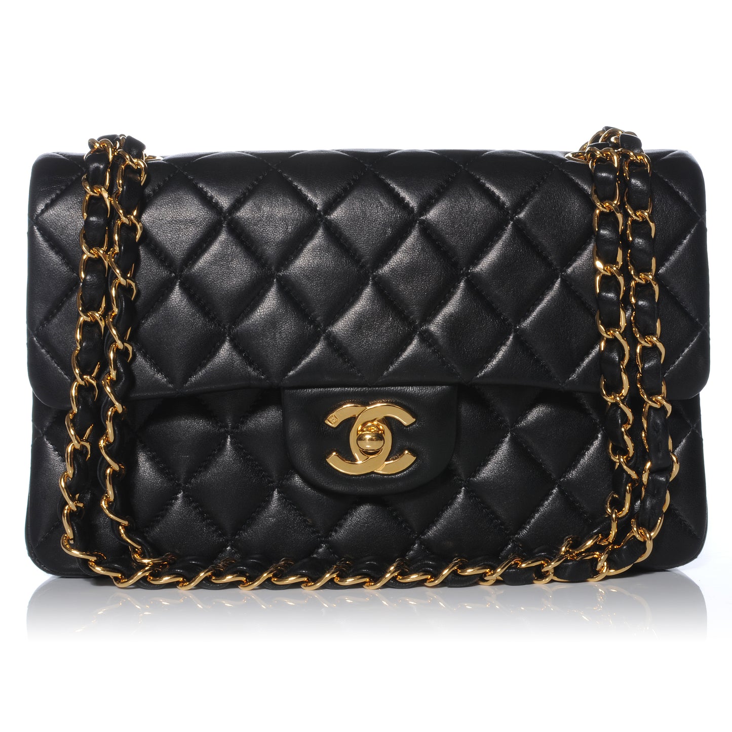 Lambskin Small Double Flap Black
