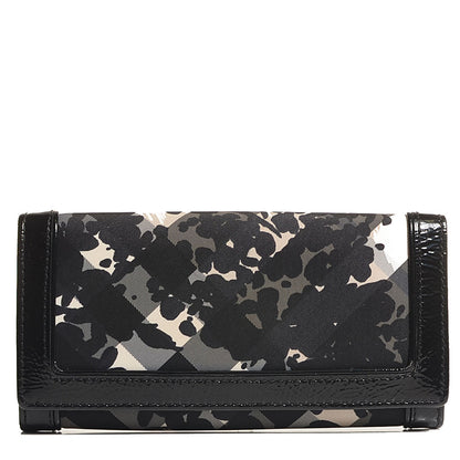 Burberry Nylon Beat Check Floral Continental Wallet Black 1 of 7