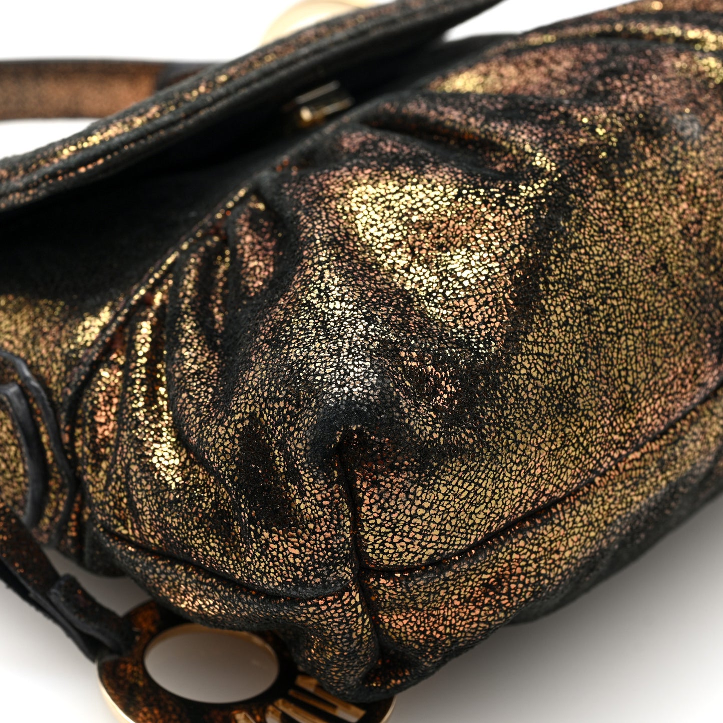 Metallic Nappa Mini Chef Shoulder Bag Bronze