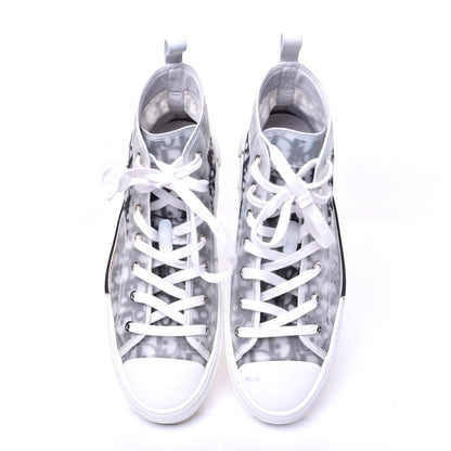 Christian Dior Technical Canvas Oblique Mens B23 High Top Sneakers 43 White Black 5 of 10