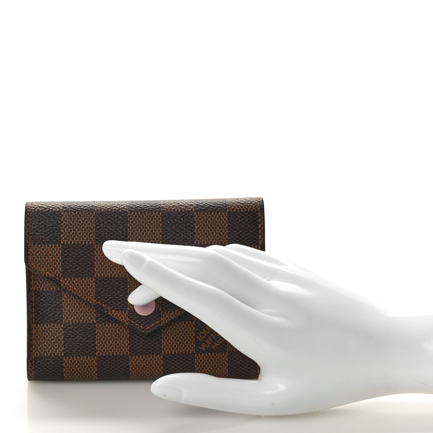 Damier Ebene Victorine Wallet Rose Ballerine