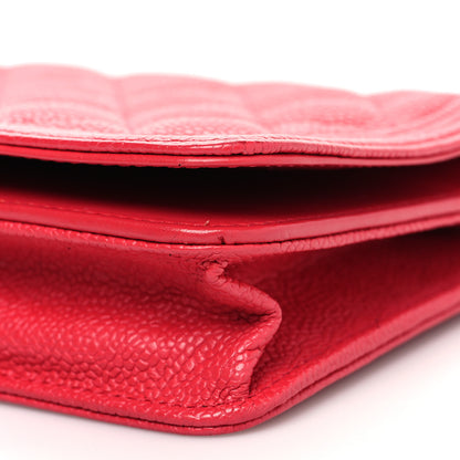 Chanel Caviar Quilted Boy Wallet On Chain WOC Fuchsia 11 of 14