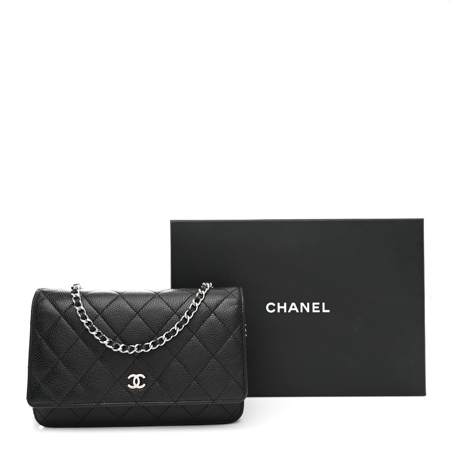 Chanel Caviar Quilted Wallet on Chain WOC Black 12 of 12