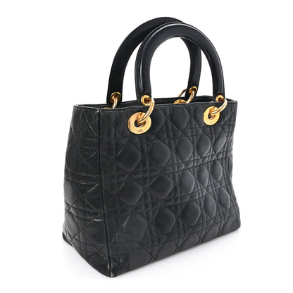 Christian Dior Lambskin Cannage Medium Lady Dior Black 3 of 12