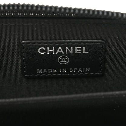 Chanel Caviar Quilted Boy Zip Around Coin Purse Wallet Black 6 of 8