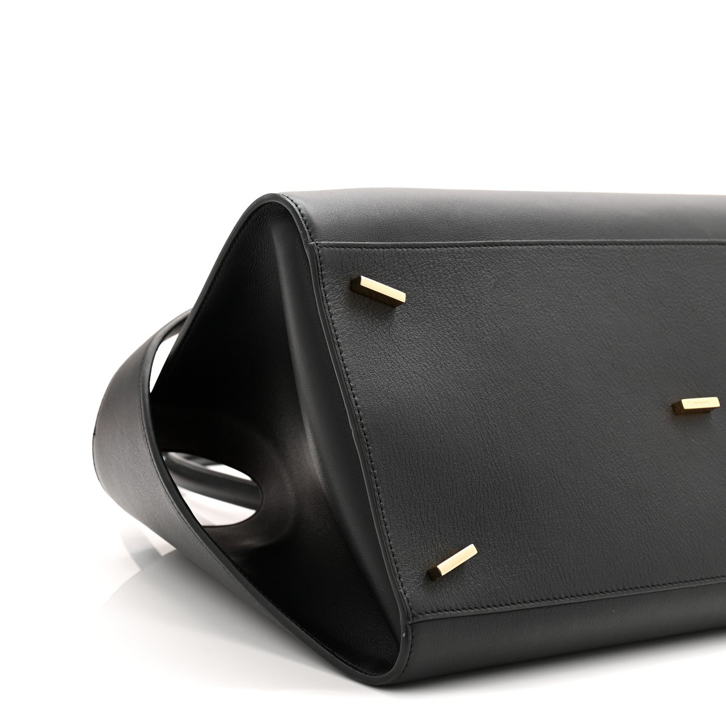 Calfskin Large Hug Soft Bicolor Shoulder Bag Black Flame Red