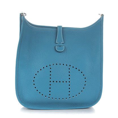 Hermes Taurillon Clemence Evelyne III PM Blue Jean 1 of 8