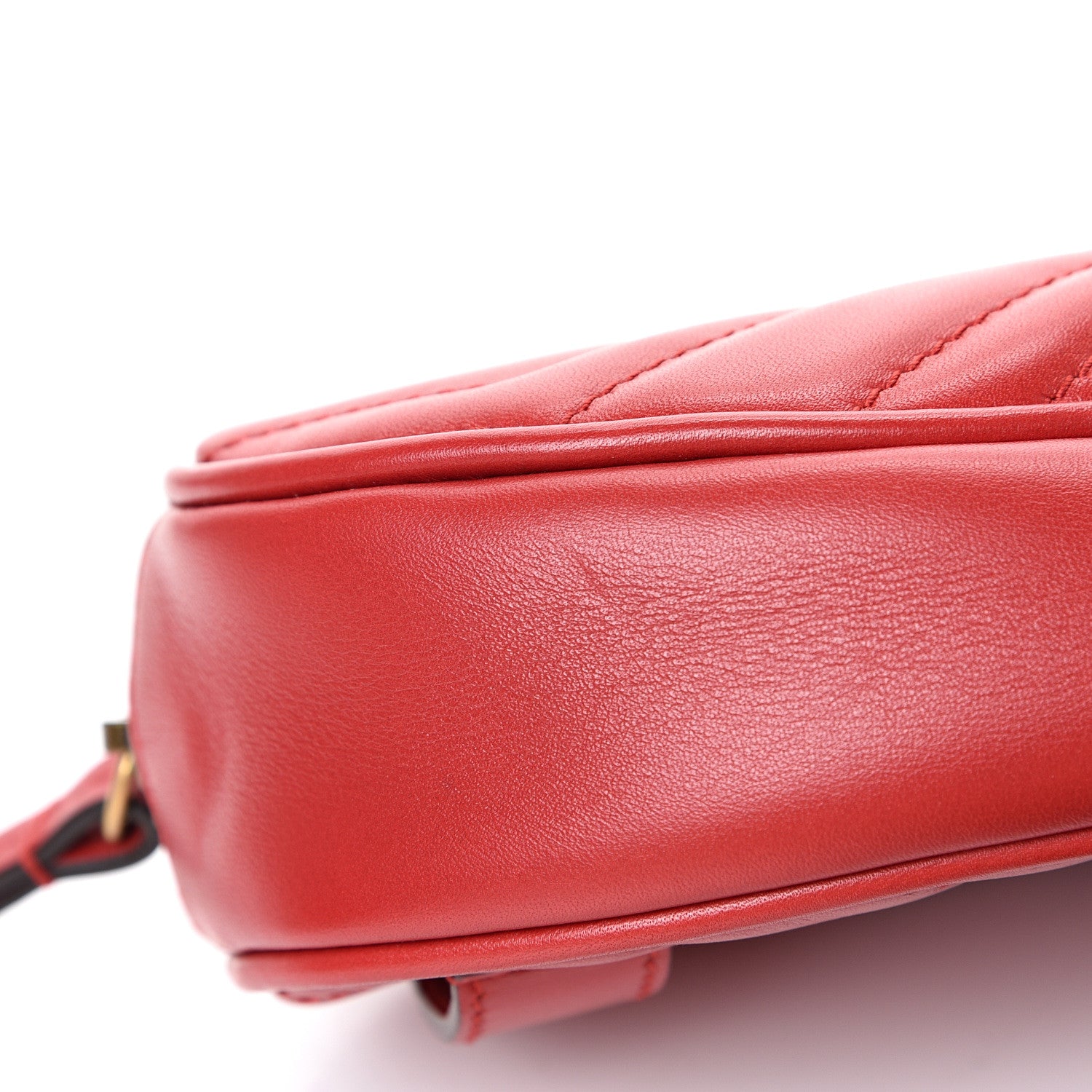 Gucci Calfskin Matelasse GG Marmont Belt Bag 95 38 Hibiscus Red 10 of 11